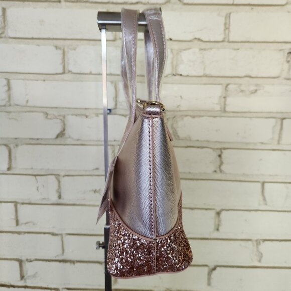 Nwt Kate Spade NY Gold Coast Pink Glitter Satchel Handbag Purse - Picture 3 of 10